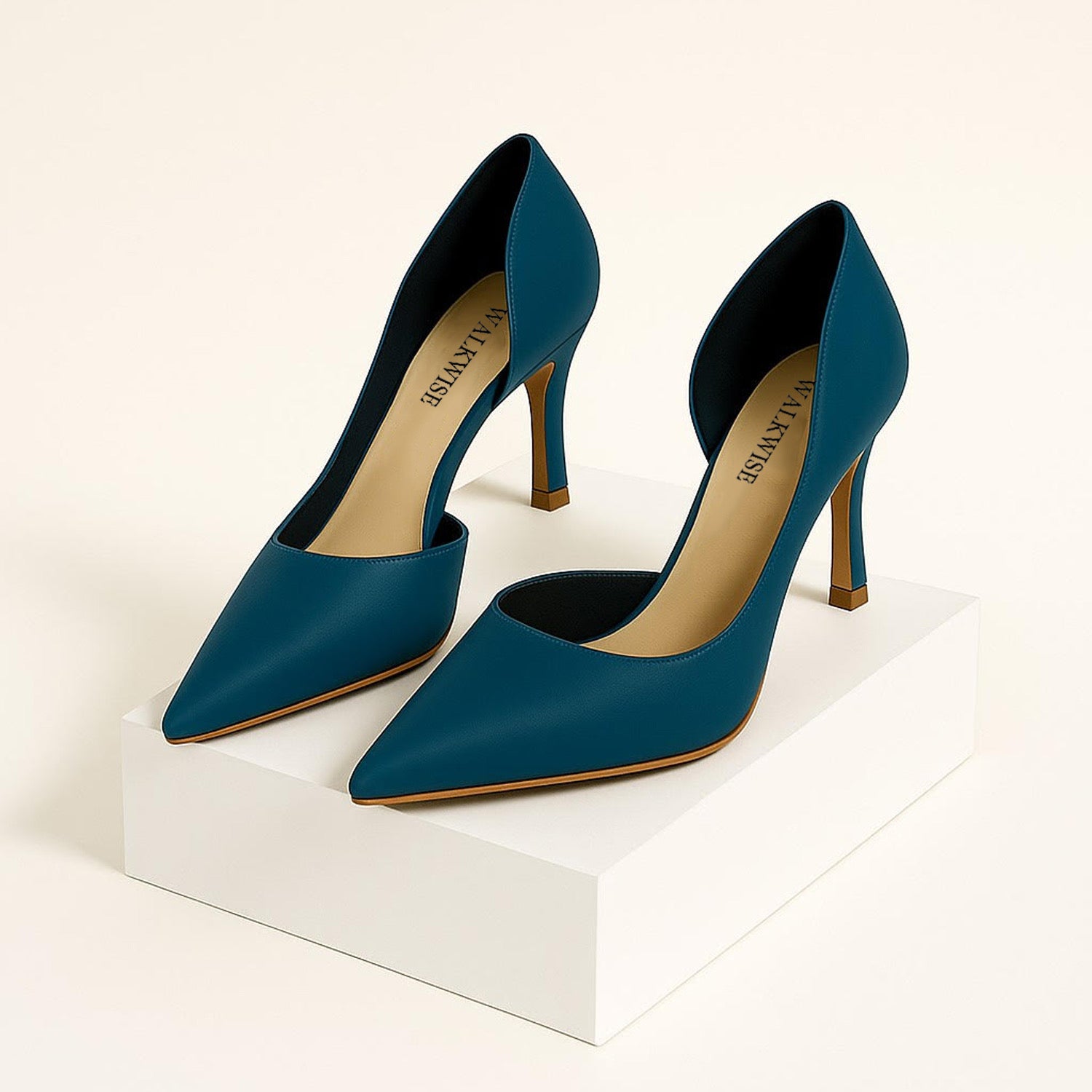 Teal Temptation Pointed Heel