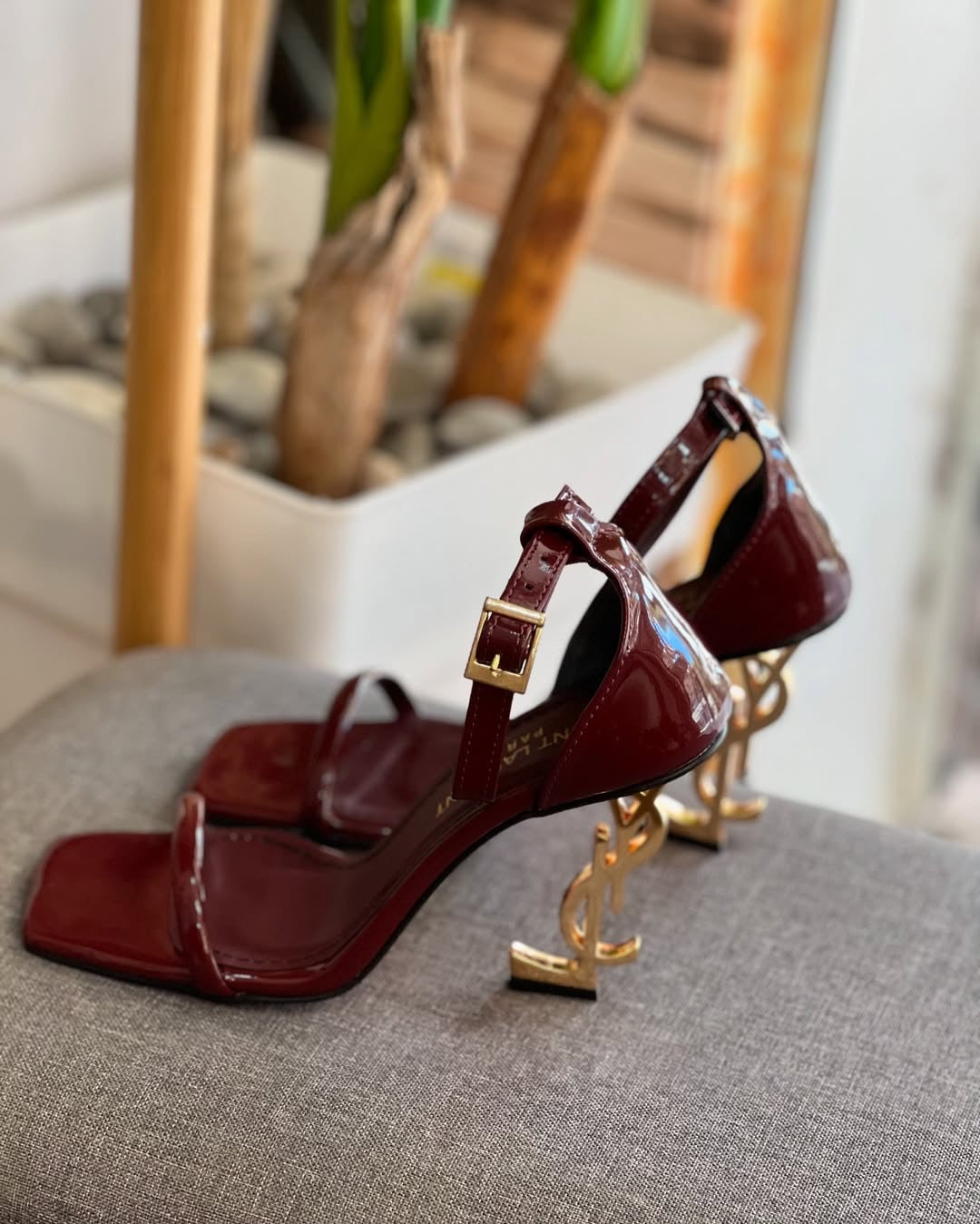 Maroon YSL Heel Midnight Elegance