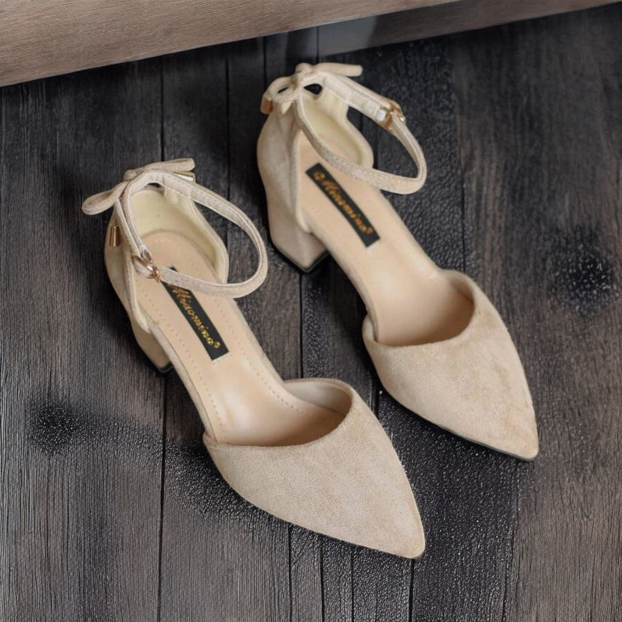 Toffee Grace Velvet Pointed Heel