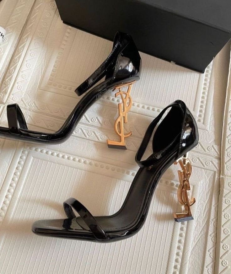 Black YSL Heel Opyum Black Heel